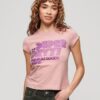 Ρετρό T-shirt με λογότυπο με γκλίτερ Ρετρό T-shirt με λογότυπο με γκλίτερ
