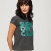 Ρετρό T-shirt με λογότυπο με γκλίτερ