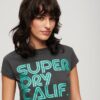 Ρετρό T-shirt με λογότυπο με γκλίτερ