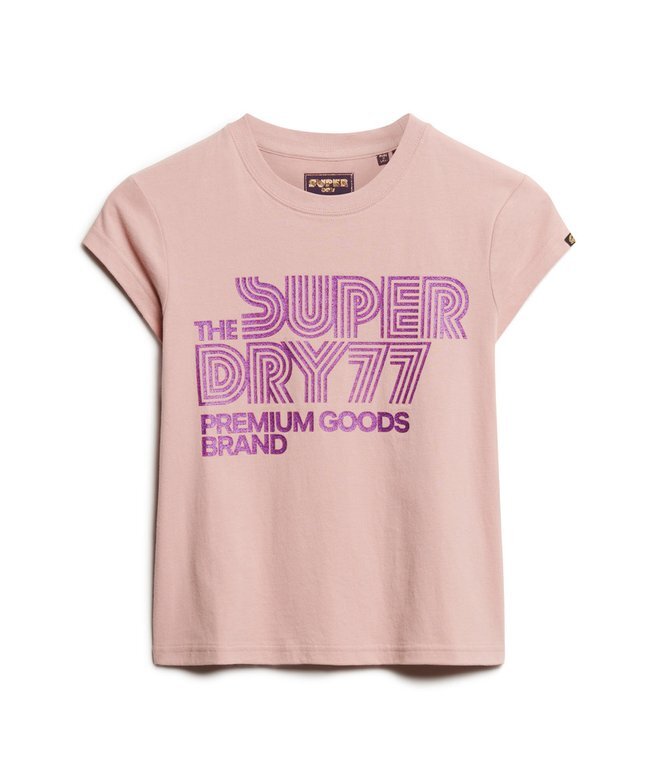 Ρετρό T-shirt με λογότυπο με γκλίτερ Ρετρό T-shirt με λογότυπο με γκλίτερ