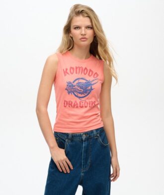 Superdry X Komodo Κλασικό γιλέκο με δράκο Μπλούζα