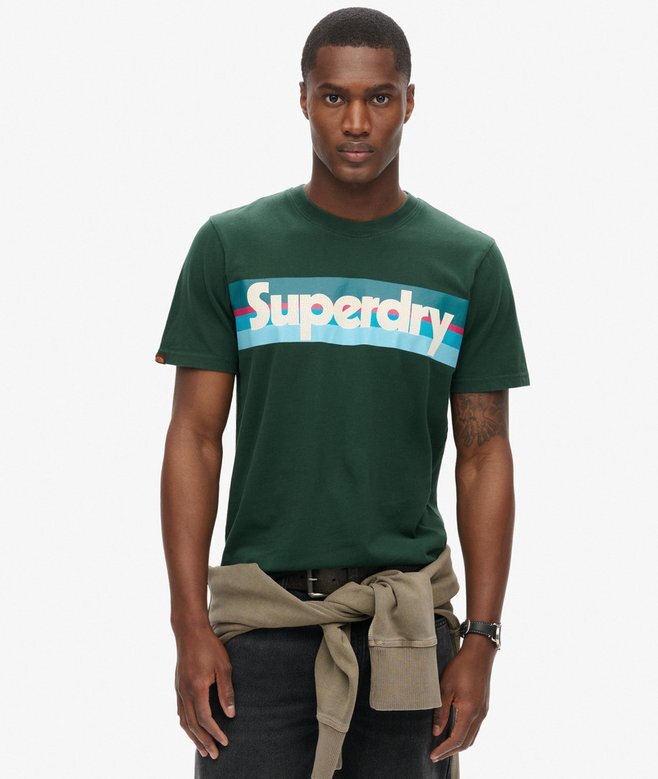 T-shirt με ρετρό ρίγες και λογότυπο T-shirt με ρετρό ρίγες και λογότυπο