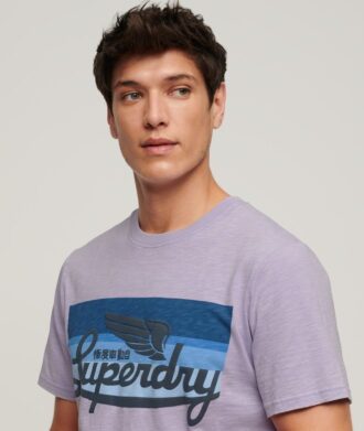 T-shirt με ρίγες και λογότυπο Cali