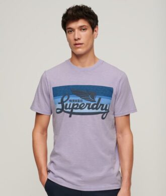 T-shirt με ρίγες και λογότυπο Cali