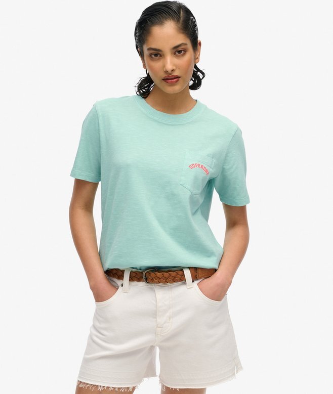 T-shirt με τσέπη και βαμμένο λογότυπο T-shirt με τσέπη και βαμμένο λογότυπο