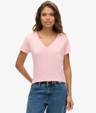 T-shirt με V λαιμόκοψη και κεντημένο σχέδιο