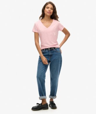 T-shirt με V λαιμόκοψη και κεντημένο σχέδιο
