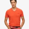 T-shirt με V λαιμόκοψη και λογότυπο Organic Cotton Essential