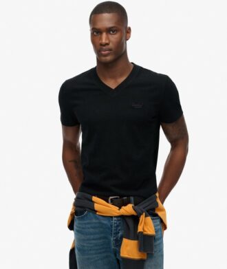 T-shirt με V λαιμόκοψη και λογότυπο Organic Cotton Essential