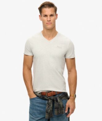 T-shirt με V λαιμόκοψη και λογότυπο Organic Cotton Essential