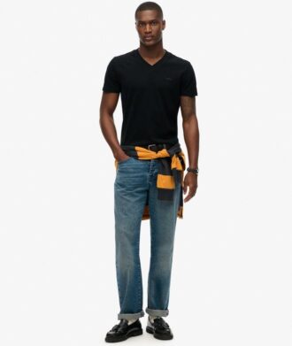 T-shirt με V λαιμόκοψη και λογότυπο Organic Cotton Essential