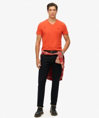T-shirt με V λαιμόκοψη και λογότυπο Organic Cotton Essential