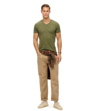 T-shirt με V λαιμόκοψη και λογότυπο Organic Cotton Essential