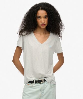 T-shirt με V-neck και κεντημένο σχέδιο