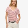 T-shirt με V-neck και κεντημένο σχέδιο