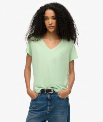 T-shirt με V-neck και κεντημένο σχέδιο