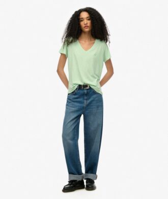 T-shirt με V-neck και κεντημένο σχέδιο