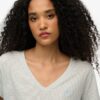 T-shirt με V-neck και κεντημένο σχέδιο T-shirt με V-neck και κεντημένο σχέδιο
