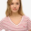 T-shirt με V-neck και κεντημένο σχέδιο