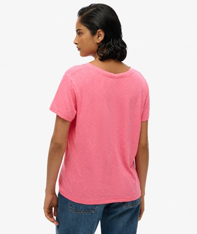 T-shirt με V-neck και κεντημένο σχέδιο T-shirt με V-neck και κεντημένο σχέδιο