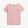 T-shirt με V-neck και κεντημένο σχέδιο