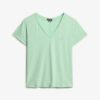 T-shirt με V-neck και κεντημένο σχέδιο