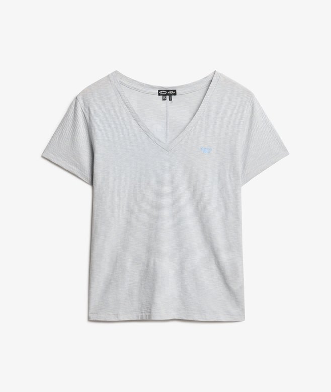 T-shirt με V-neck και κεντημένο σχέδιο T-shirt με V-neck και κεντημένο σχέδιο