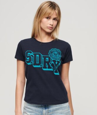 Varsity Flocked Fitted T-Shirt