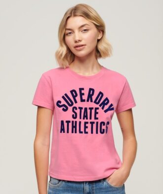 Varsity Flocked Fitted T-Shirt