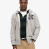 Vintage Athletic Zip Φούτερ με κουκούλα