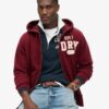 Vintage Athletic Zip Φούτερ με κουκούλα