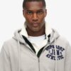 Vintage Athletic Zip Φούτερ με κουκούλα