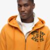 Vintage Athletic Zip Φούτερ με κουκούλα