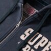 Vintage Athletic Zip Φούτερ με κουκούλα