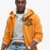 Vintage Athletic Zip Φούτερ με κουκούλα