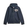 Vintage Athletic Zip Φούτερ με κουκούλα
