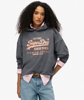 Vintage Logo Metallic Relaxed Hoodie Vintage Logo Metallic Relaxed Hoodie