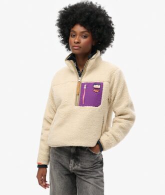 Vintage Retro Half Zip Fleece Jumper