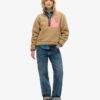 Vintage Retro Half Zip Fleece Jumper